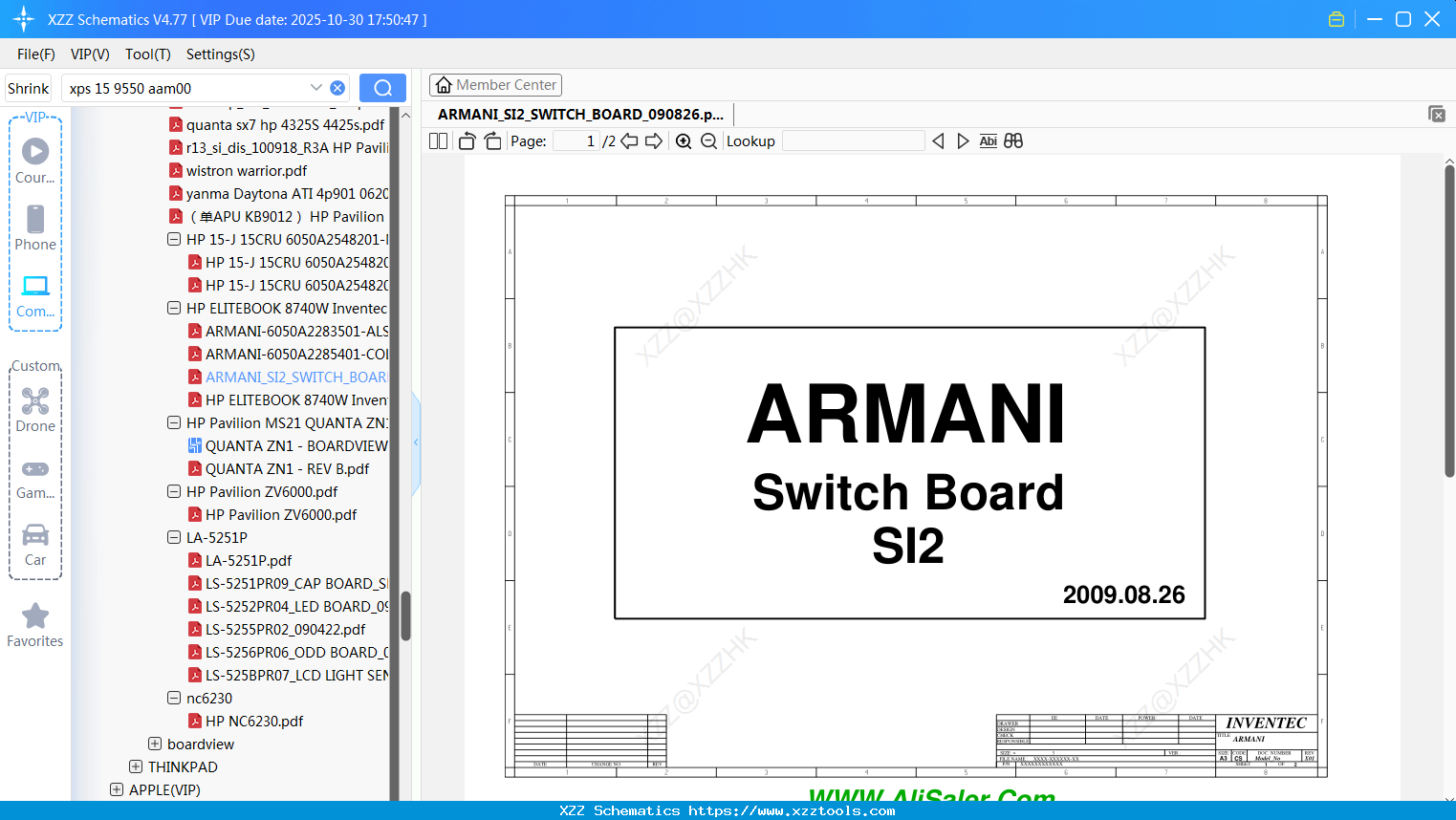Laptop HP ARMANI_SI2_SWITCH_BOARD_090826